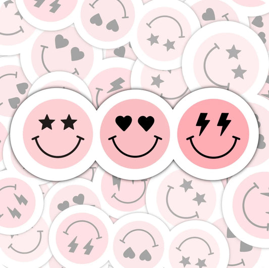 3 Smiley Face Sticker