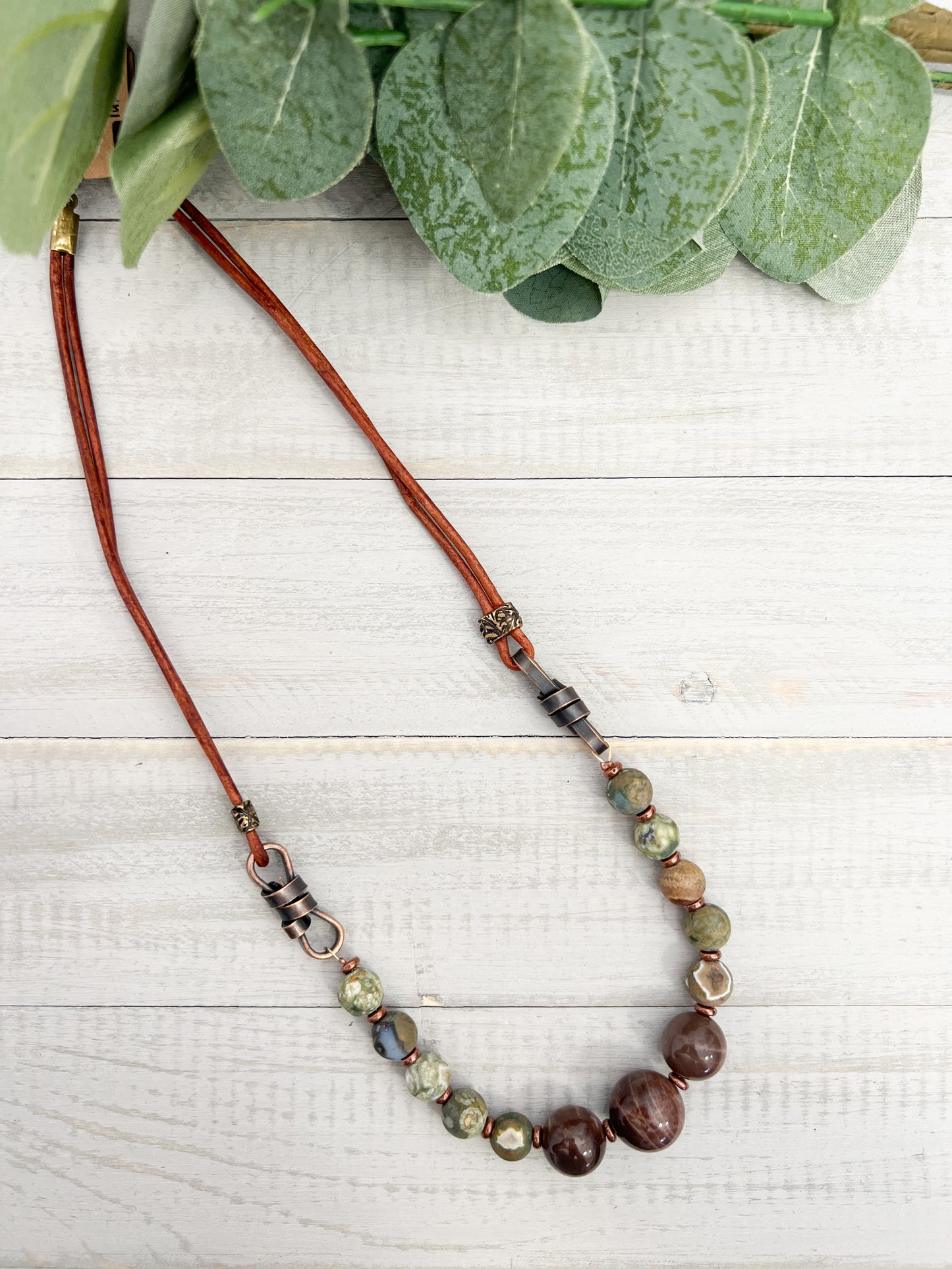 Chocolate Moonstone & Rainforest Necklace