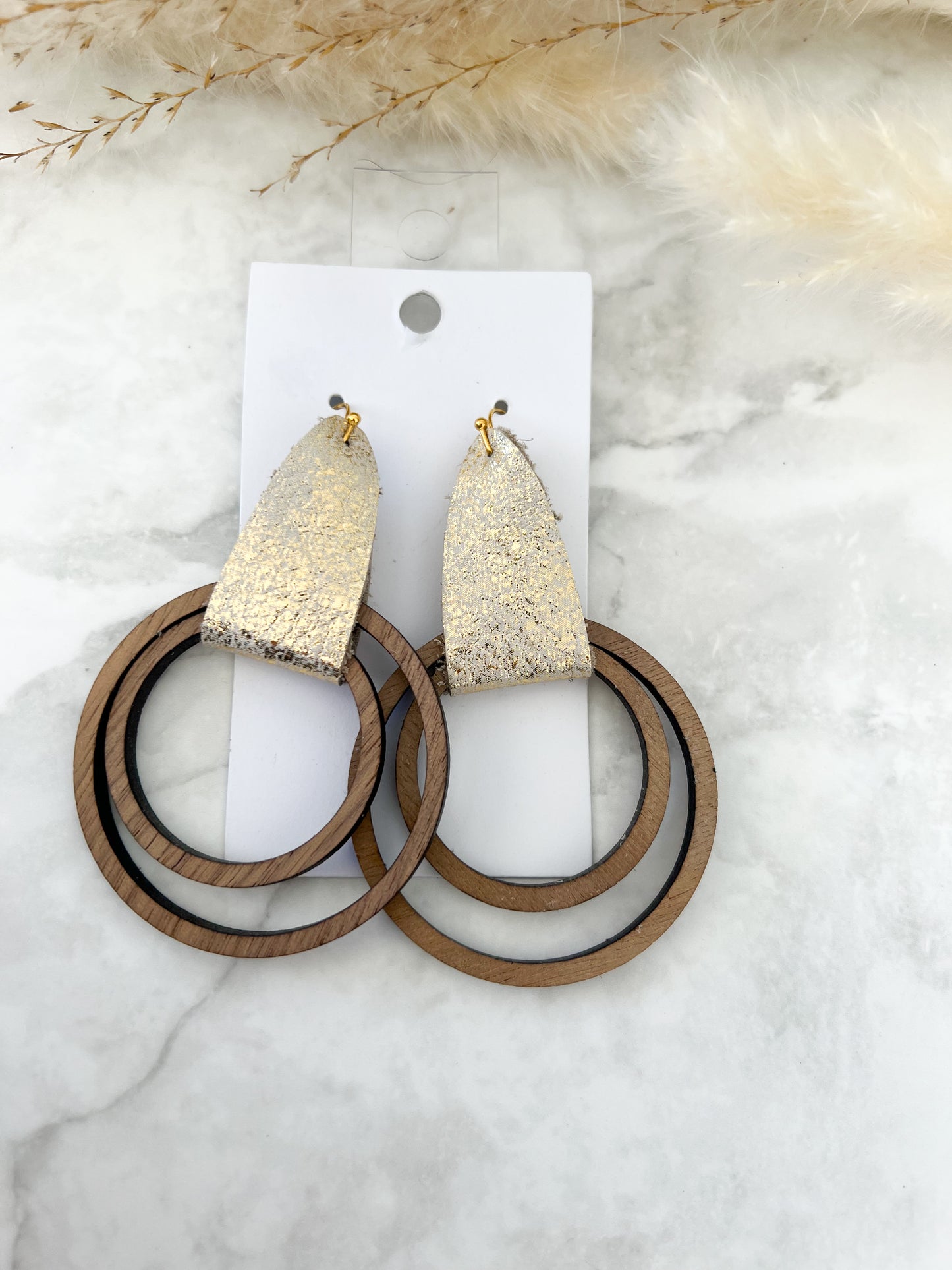 Circle Leather Earrings