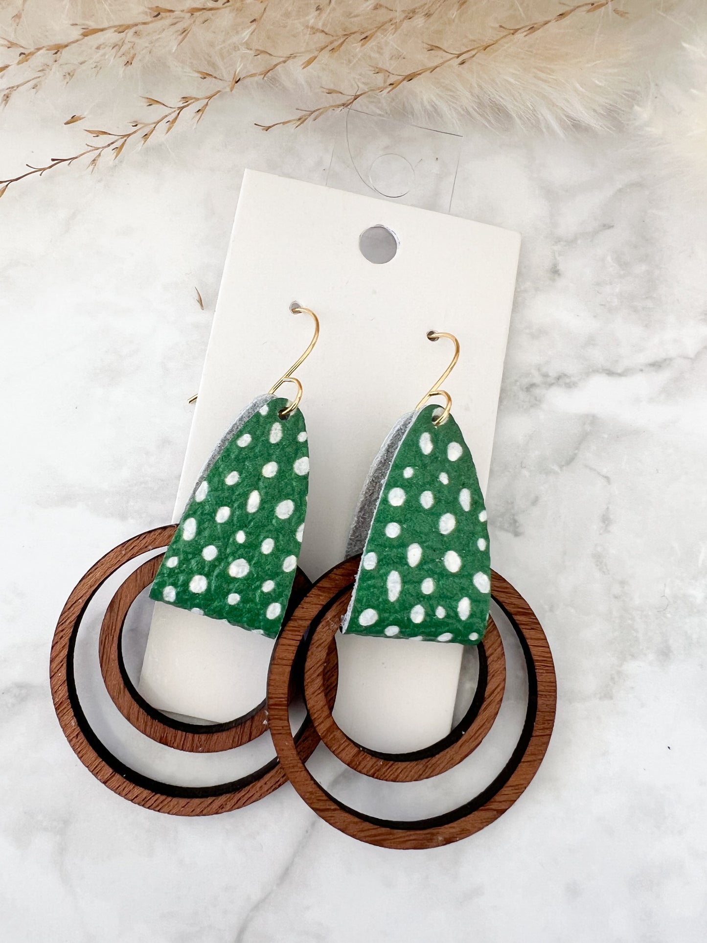 Circle Leather Earrings