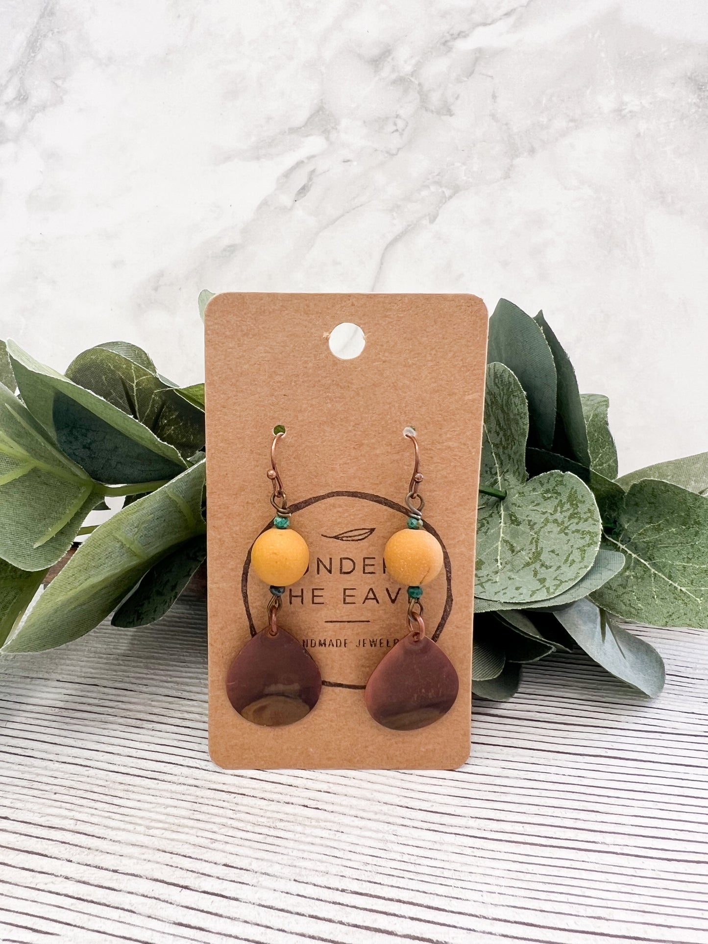 Copper Mookite & Turquoise Earrings