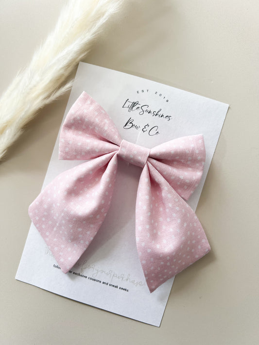 Light Pink Polka Dot Sailor Bow