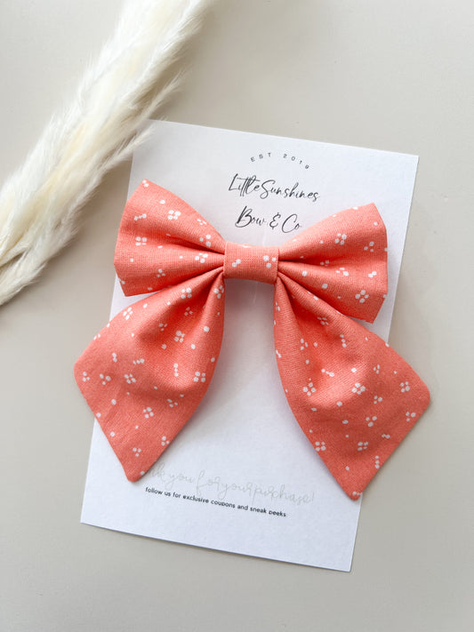 Dark Pink Polka Dots Sailor Bow