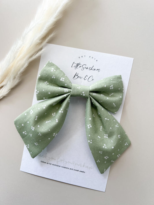 Sage Polka Dot Sailor Bow