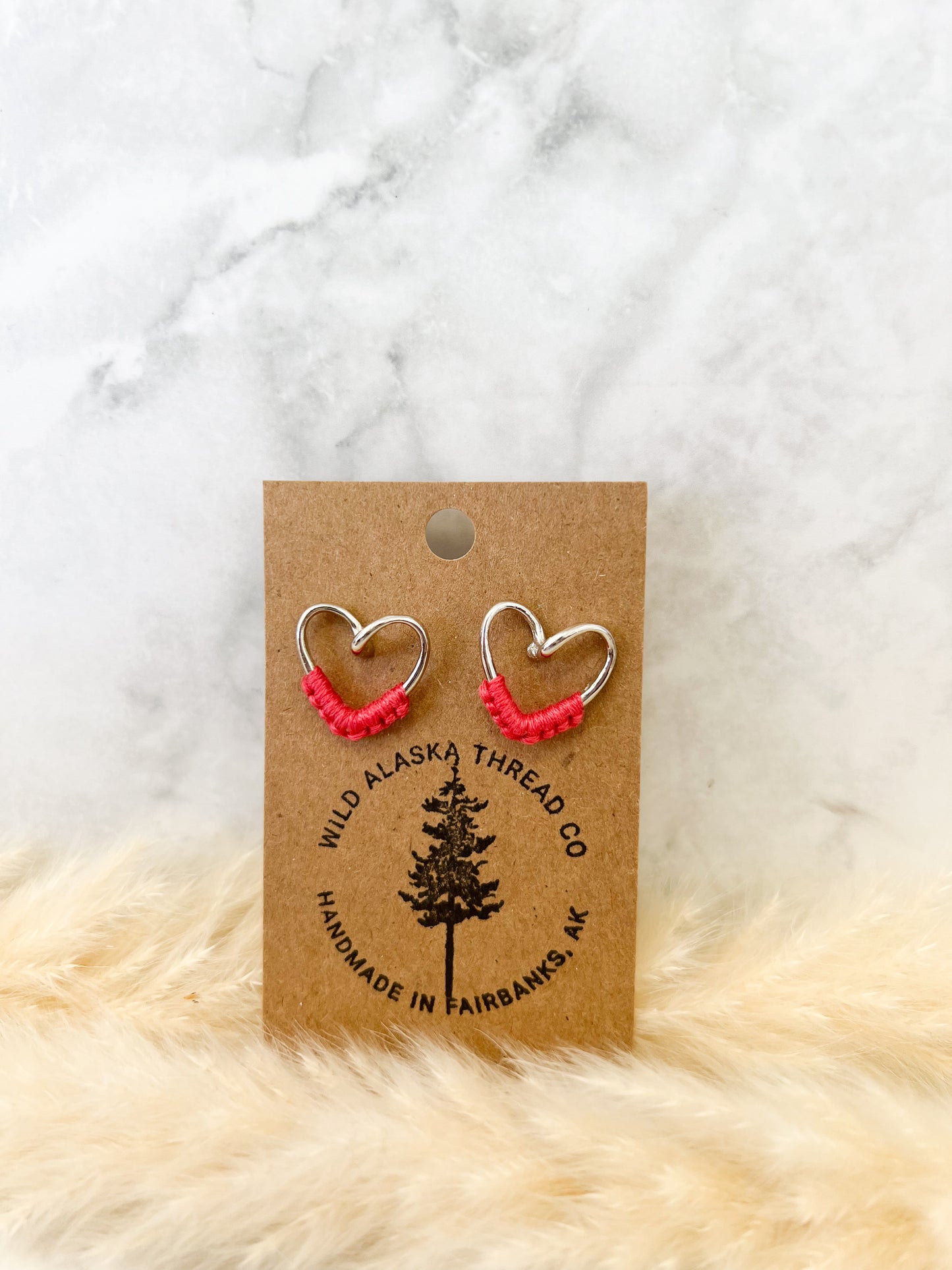 Gold Heart Crochet Earrings