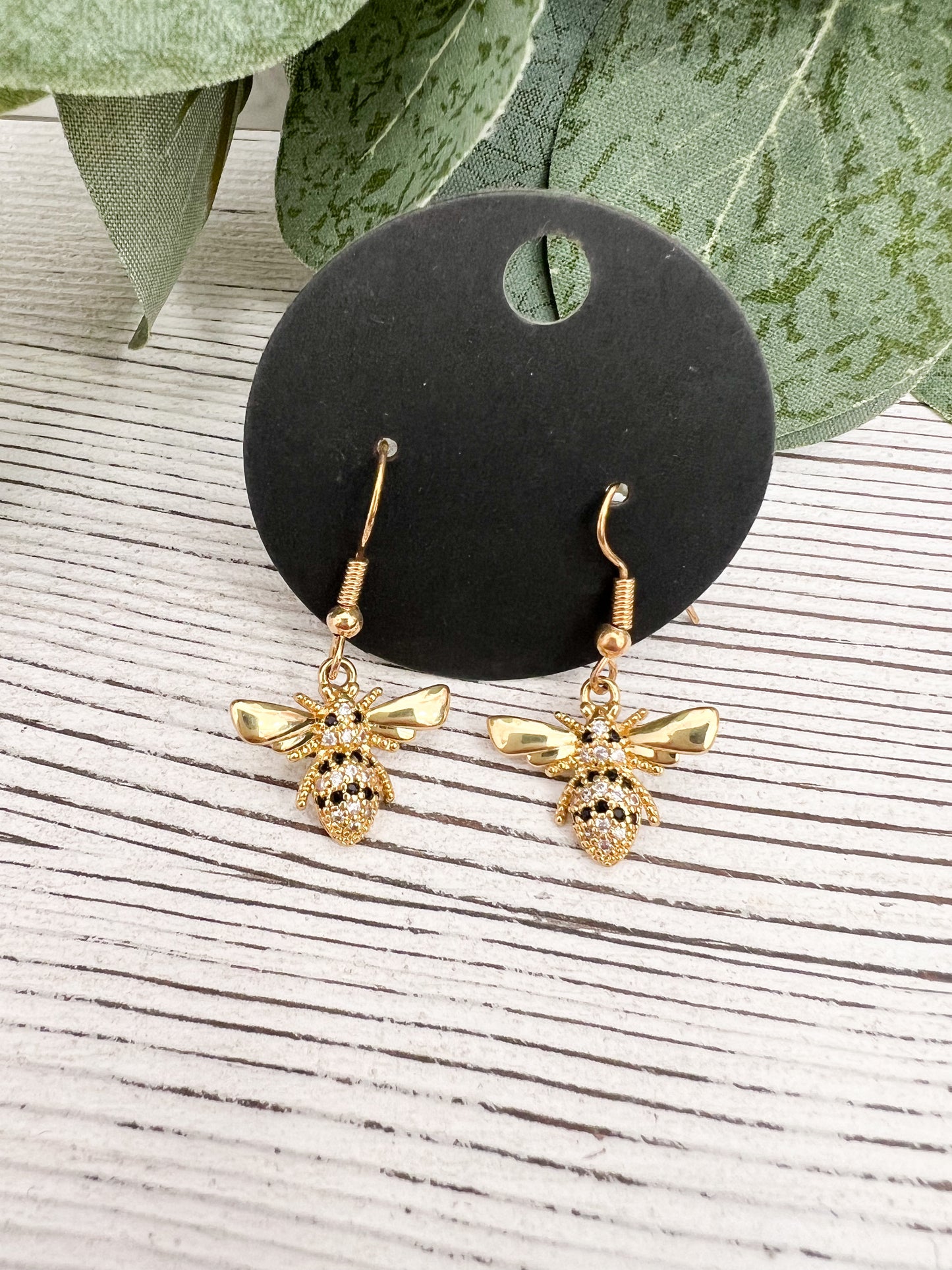 Gold Bee Earrings