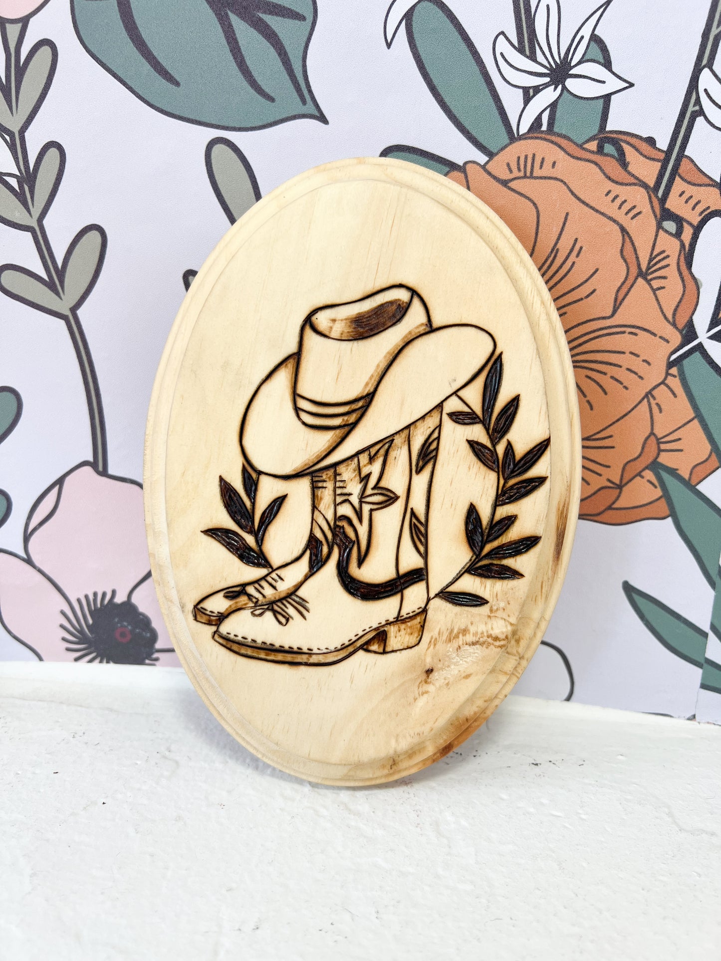 Cowboy Boots & Hat Plaque