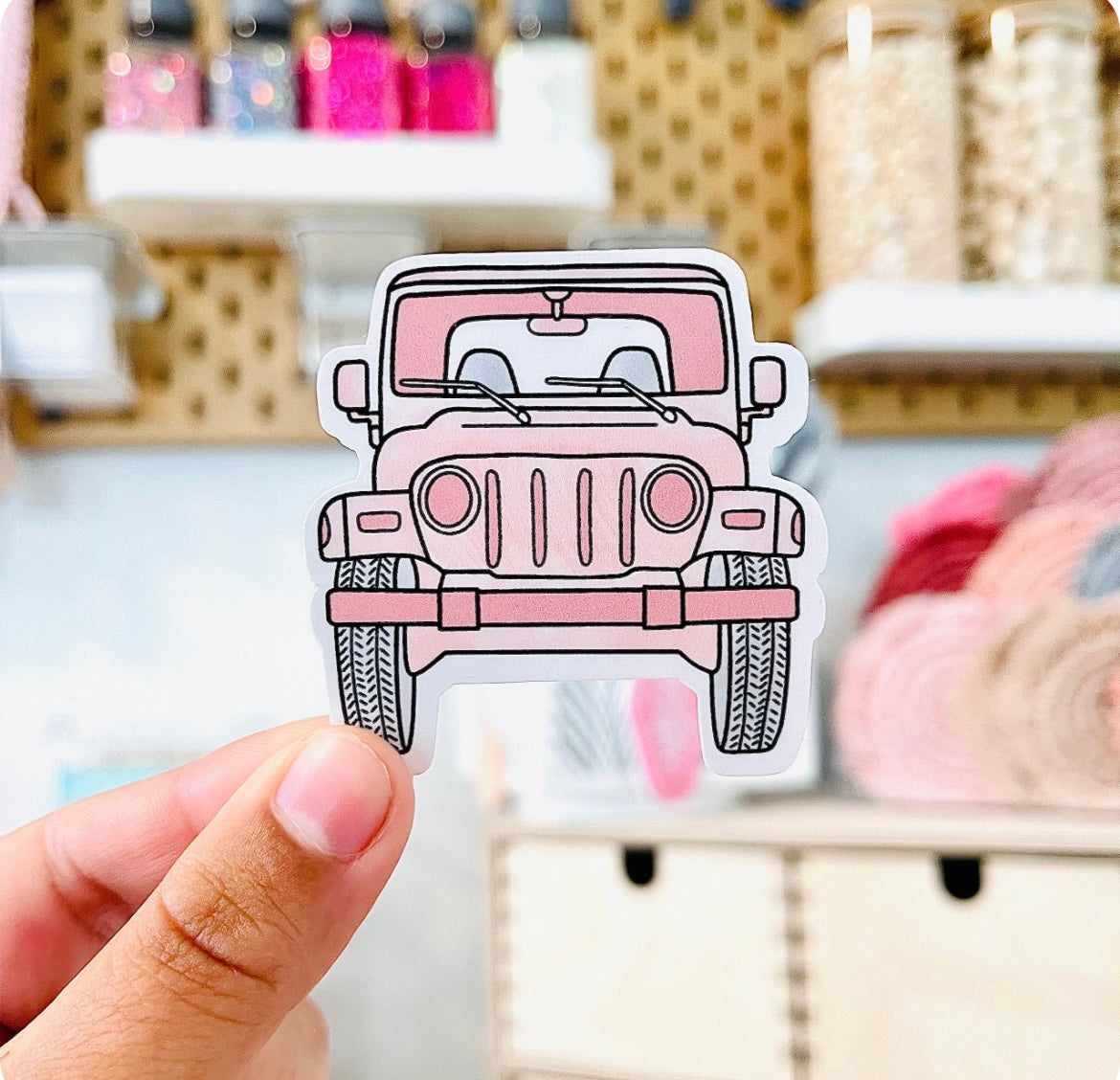 Front Pink Jeep