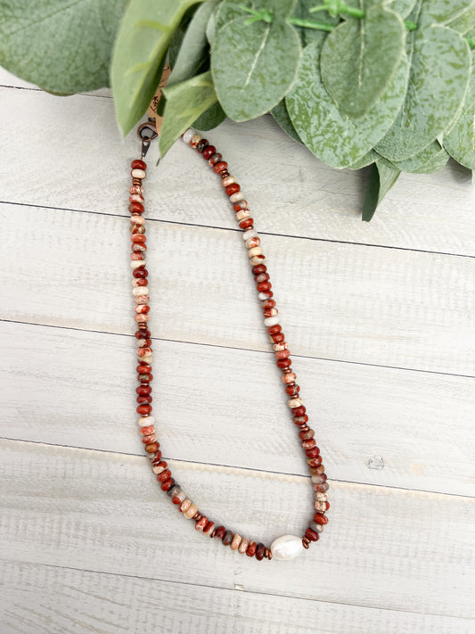 Jasper Pearl Necklace