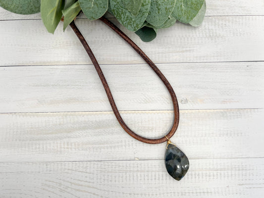 Labradorite Stone Necklace 001