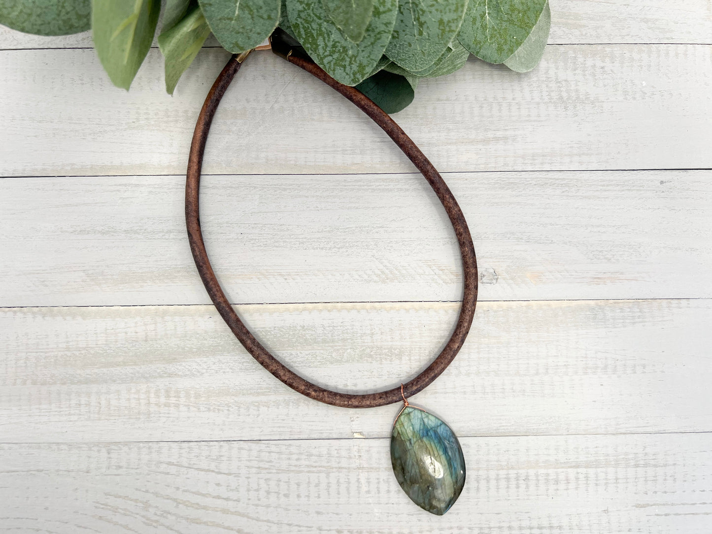 Labradorite Stone Necklace 002