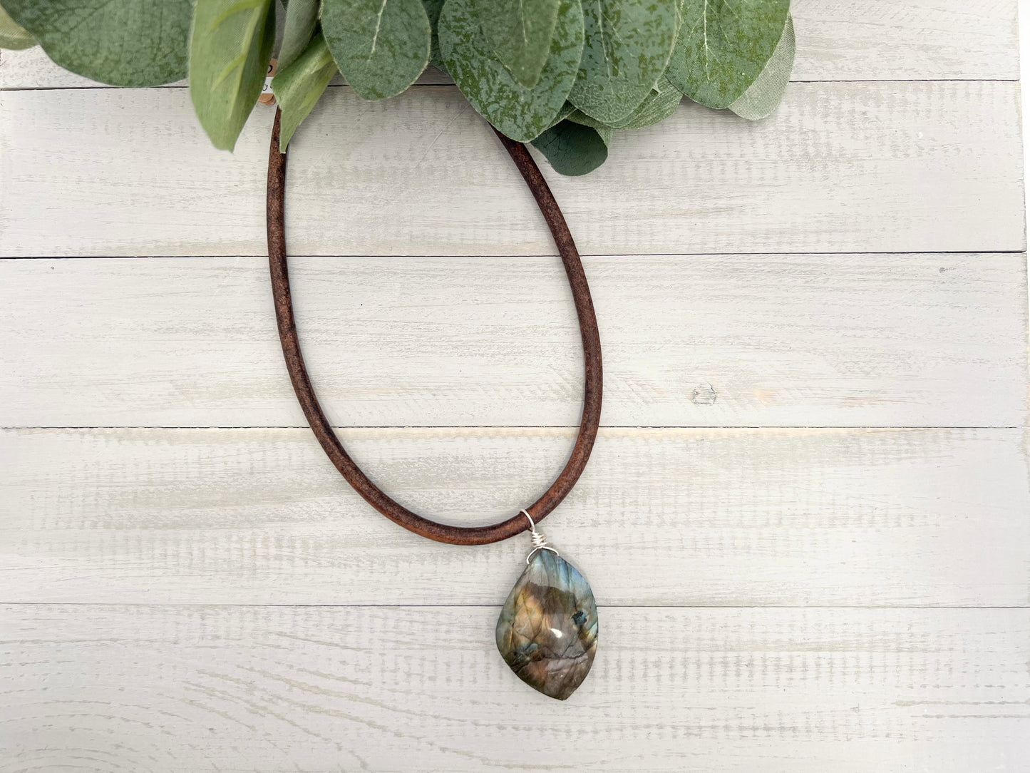 Labradorite Stone Necklace 004