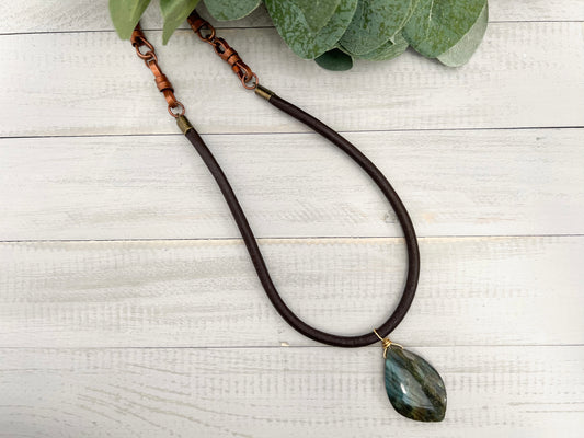 Labradorite Stone Necklace 006