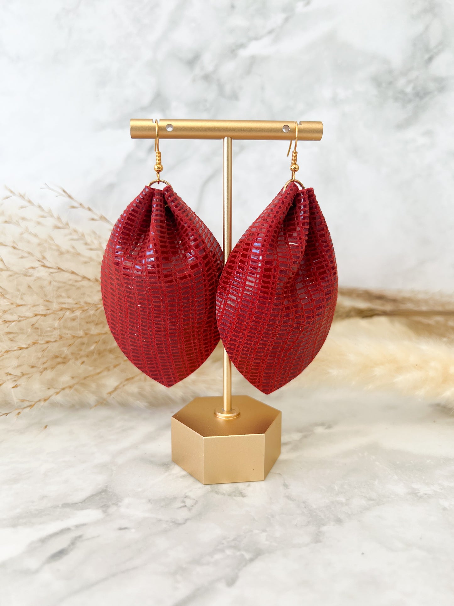 Leaf Leather Earrings