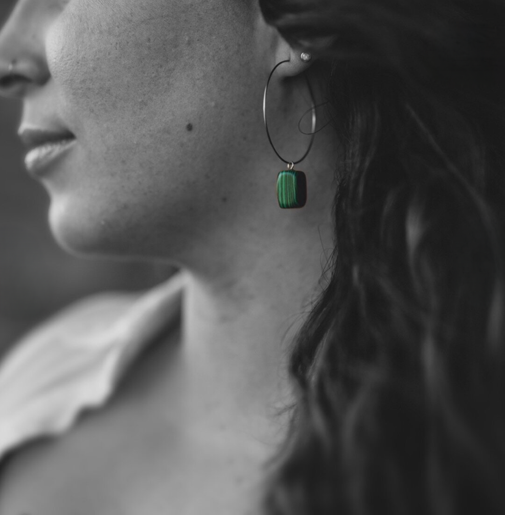 Malachite Nugget Hoops