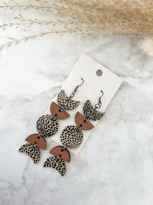 Moon Leather Earrings