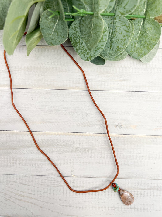 Petrified Wood Turquoise & Jasper Necklace