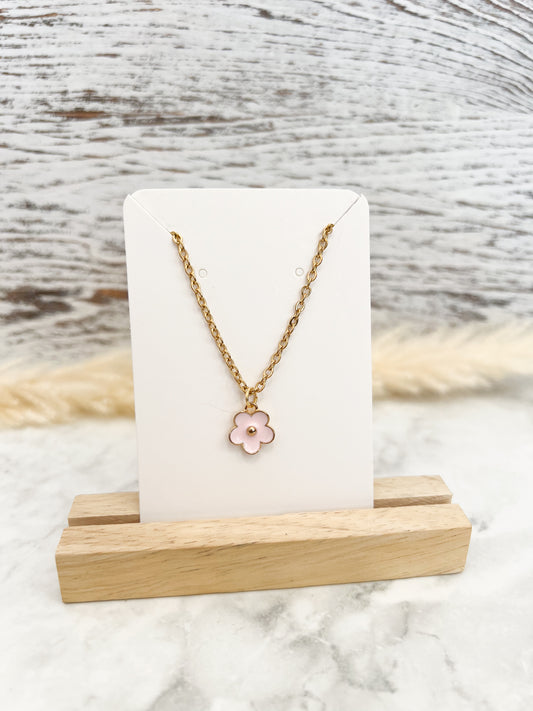 Pink Flower Necklace