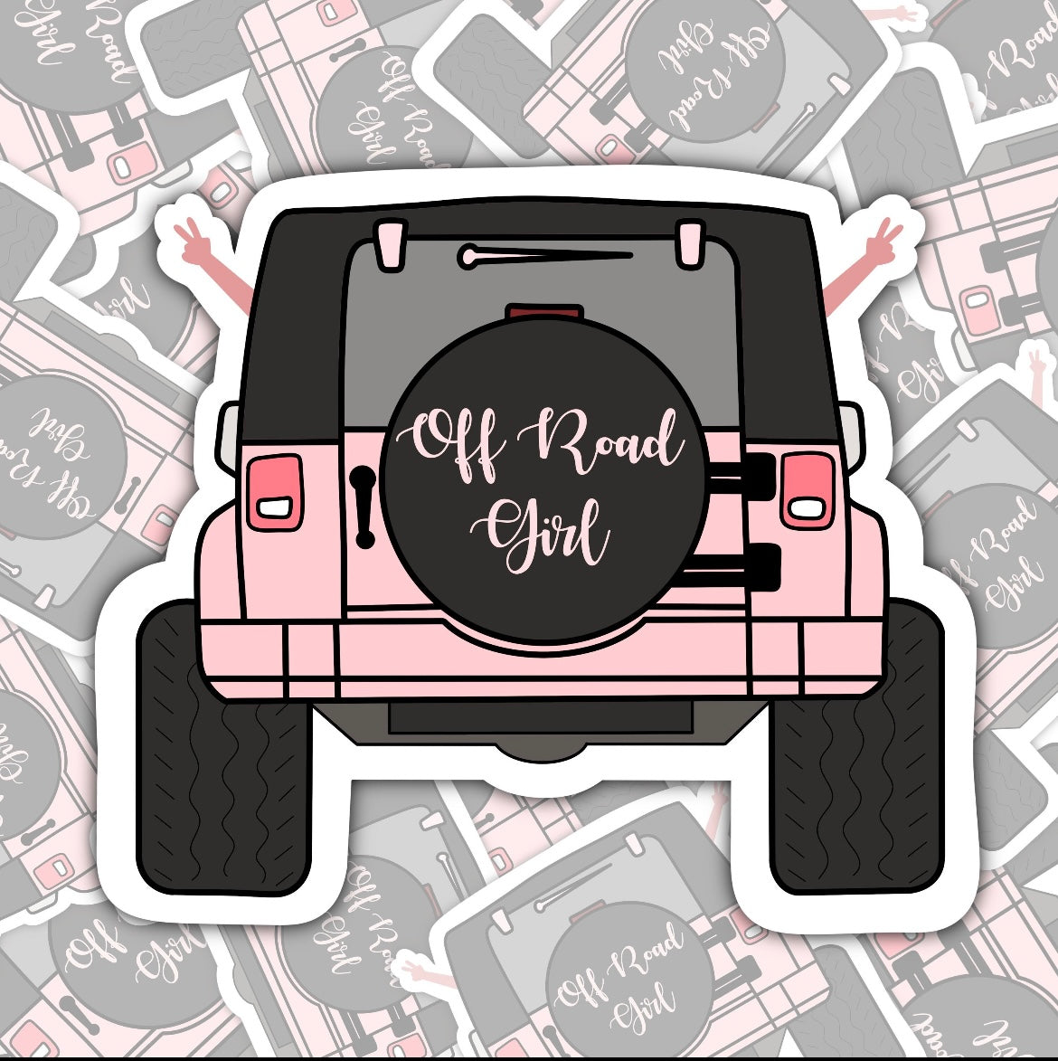 Pink Jeep Sticker