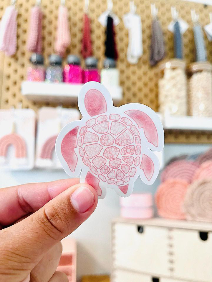 Pink Turtle Sticker