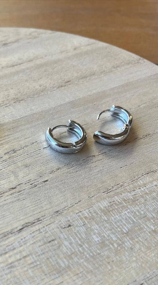 Silver Huggies 16 MM Earrings