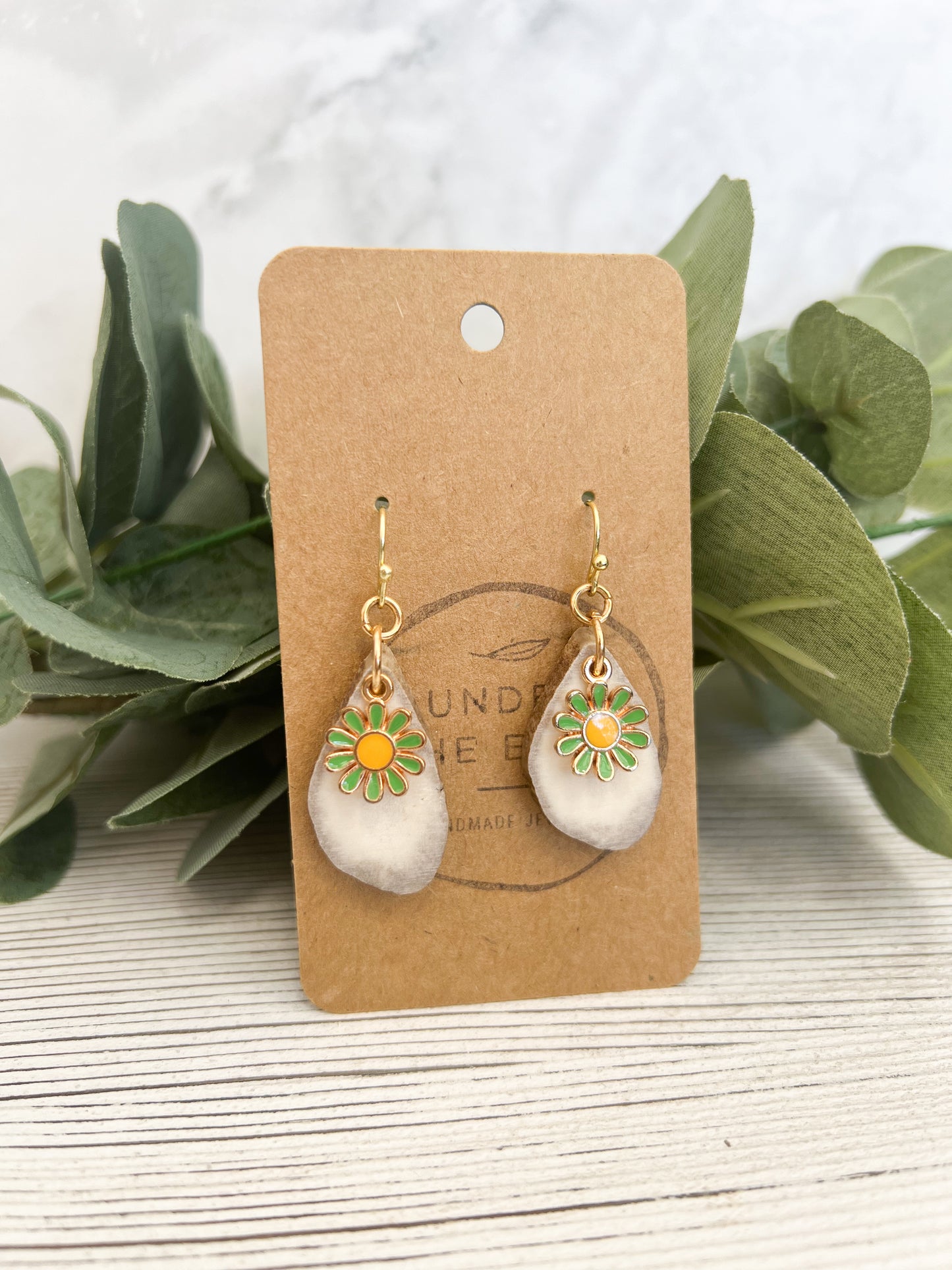 Small Antler & Daisies Earrings