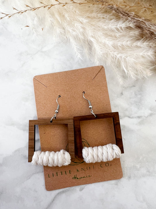 Square Wood Earrings