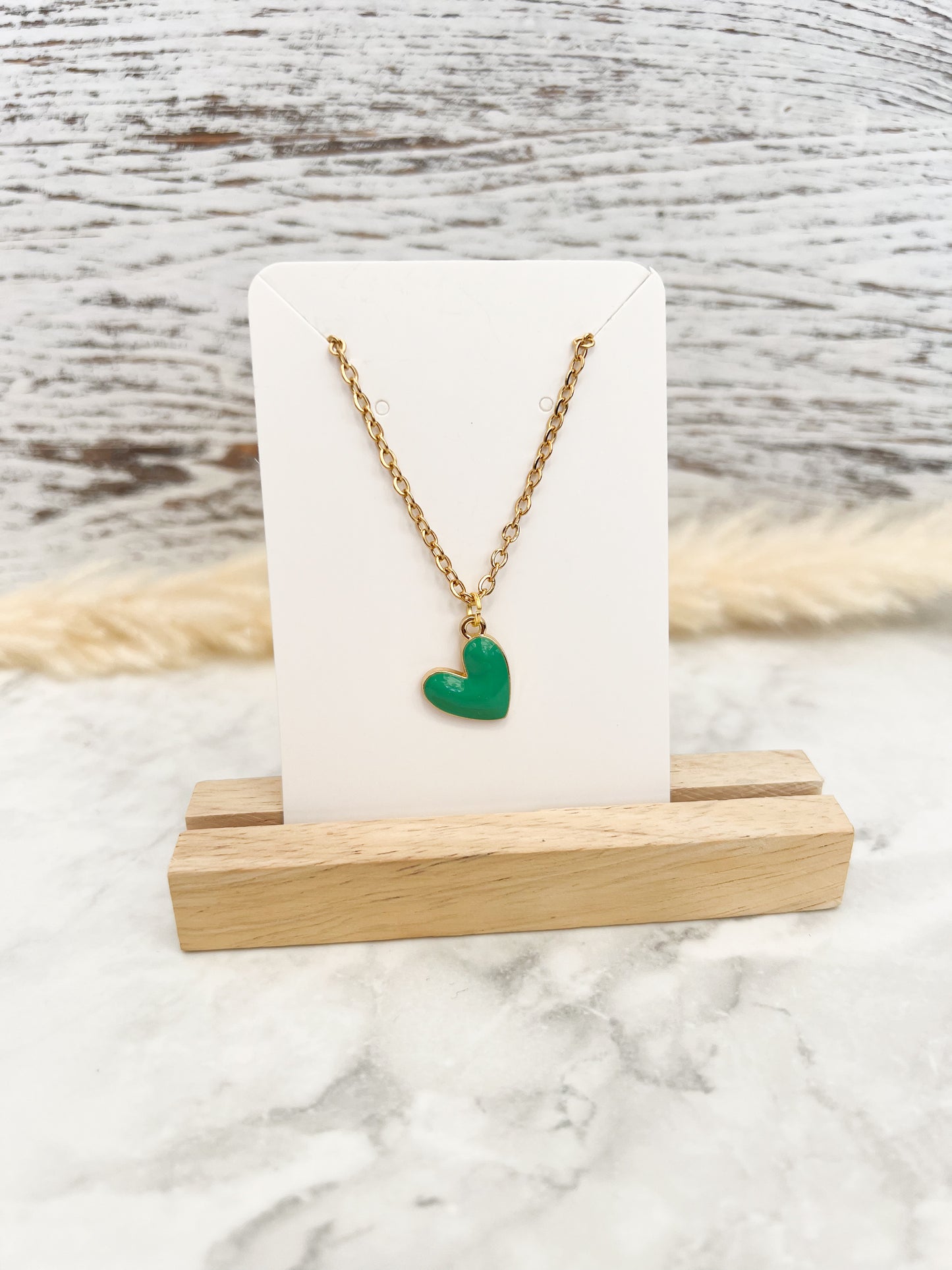 Teal Heart Necklace