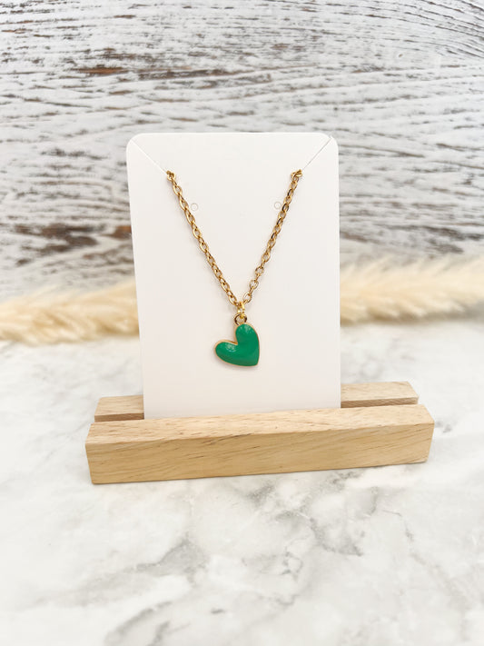 Teal Heart Necklace