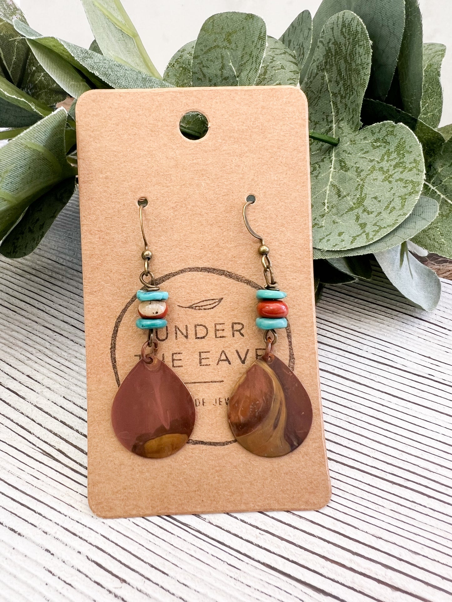 Turquoise Jasper & Copper Earrings